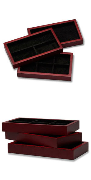 Mahogany Wall Safe Jewelry Trays