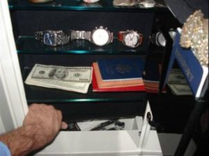 Hidden Compartment in Platinum Wall Safe