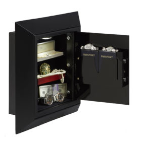 DigitalSafe Silver Wall Safe Black